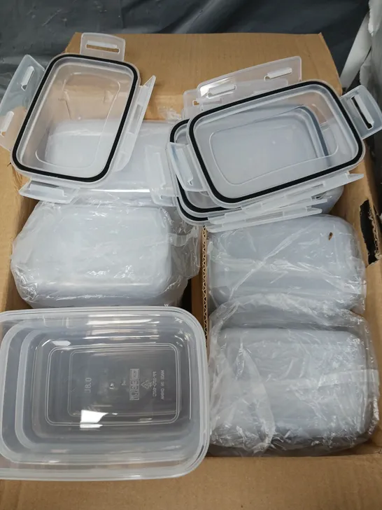 SET OF 24 ASSORTED CLEAR FOOD STORAGE TUBS IN VARIOUS SIZES