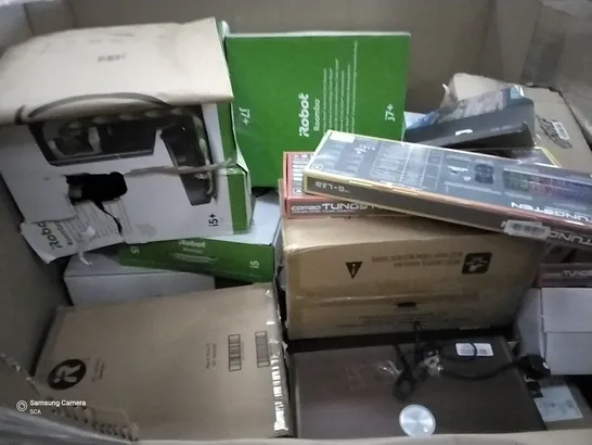 PALLET OF ASSORTED ITEMS INCLUDING ROCK-BUS MULTIPURPOSE SPEAKER SYSTEM, COREDY ROOMBA, OFF-ROADER DEGO 1:8 RC CAR, HONITURE S11 STICK VACUUM, G-LAB MOUSE AND KEYBOARD SET, IROBOT ROOMBA 