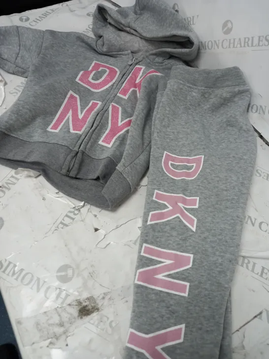 DKNY TRACKSUIT PINK AND GREY - SIZE 6