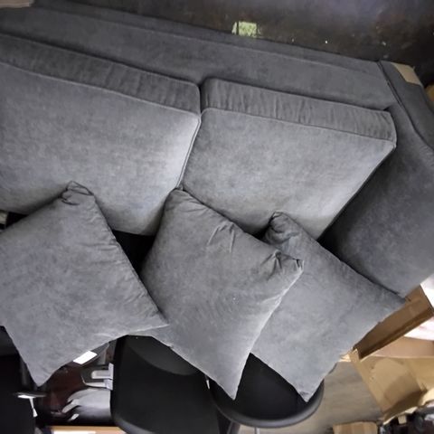 GREY FABRIC 2 SEATER SECTION WITH SCATTER CUSHIONS 