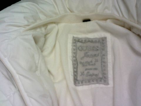 GUESS JEANS FITTED WHITE PUFFER COAT SMALL