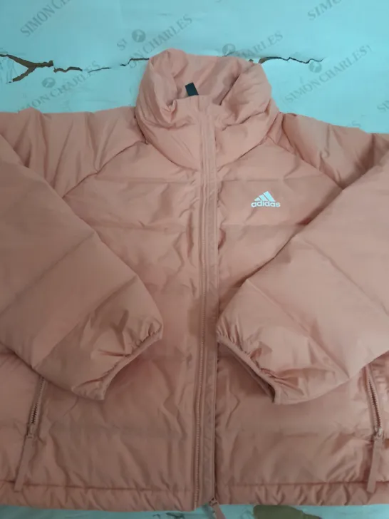 ADIDAS SALMON PINK PUFFER JACKET - LARGE