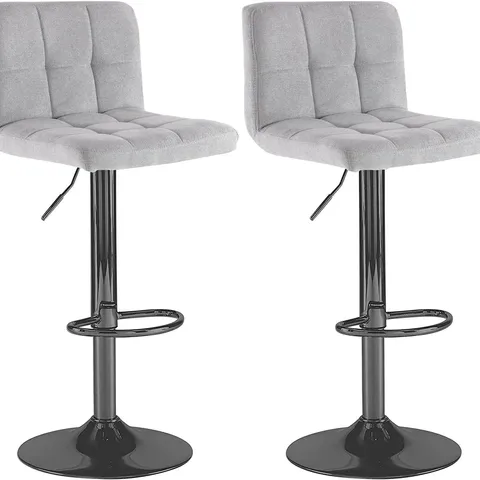 BOXED NEO 2X FAUX LEATHER CUBAN SWIVEL BAR STOOLS WITH A MATT BLACK LEGS - BLACK (1 BOX)