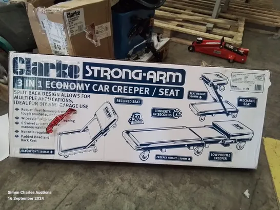 BOXED CLARKE STRONG-ARM 3 IN 1 ECONOMY CAR CREEPER/SEAT