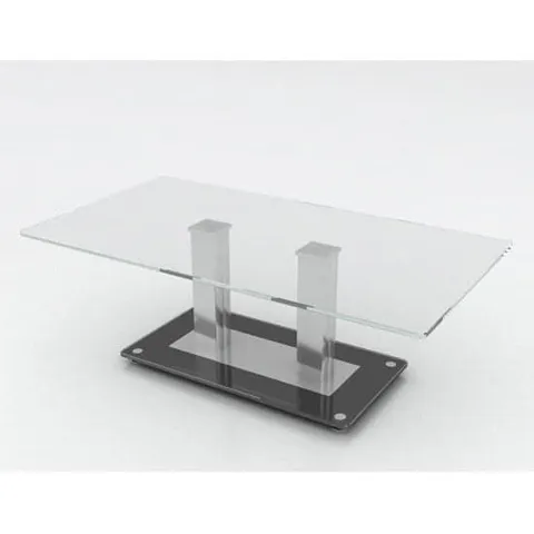 BOXED VERVE COFFEE TABLE IN CHROME/CLEAR GLASS (2 BOXES)