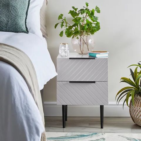 BOXED MAURICE BEDSIDE TABLE GREY 