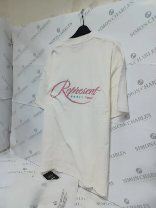 REPRESENT RESORT T-SHIRT FLAT WHITE SIZE LARGE 