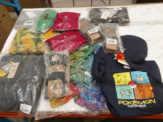 12 BRAND NEW ITEMS TO INCLUDE: IRON MOUNTAIN GREY ZIPPED JUMPER, 3 X NATUR SOCKS, KIDE POKEMON JUMPER