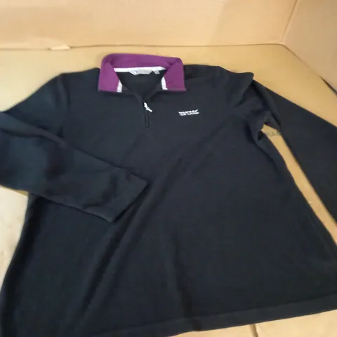 REGATTA QUARTER ZIP BLACK FLEECE - UK 20