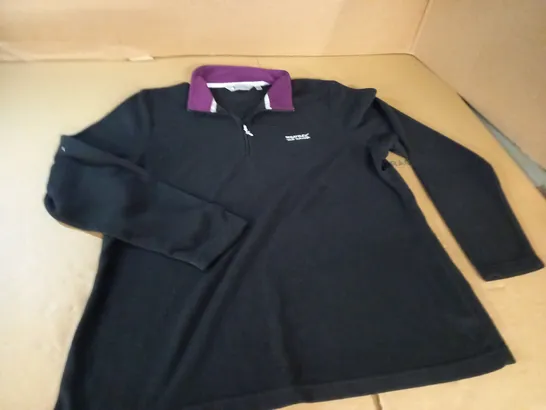 REGATTA QUARTER ZIP BLACK FLEECE - UK 20