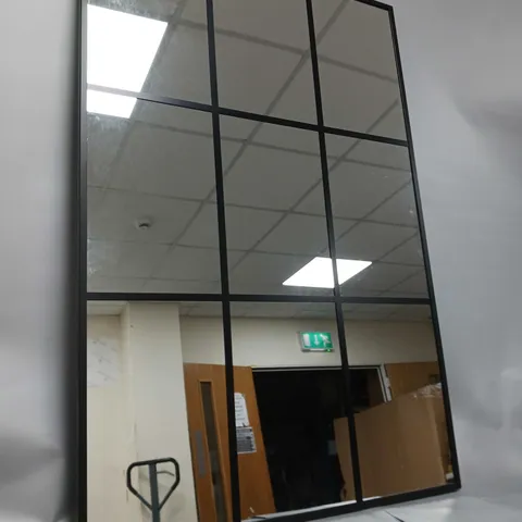 CINO WINDOW PANE MIRROR - BLACK (collection only)