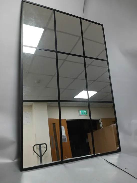 CINO WINDOW PANE MIRROR - BLACK (collection only)