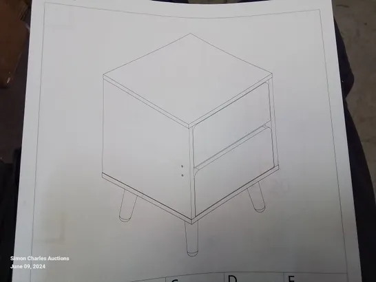 A BOXED 2 DRAWER BEDSIDE TABLE