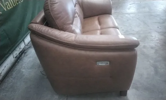 QUALITY G-PLAN BRITISH MADE HARDWOOD FRAMED JACKSON TWO SEATER DALLAS TAN LEATHER POWER RECLINING SOFA