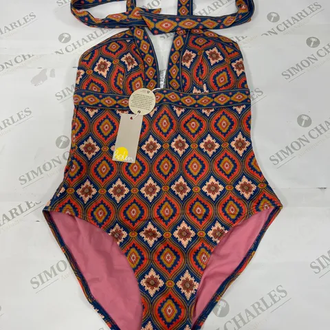 BODEN ITHACA HALTER SWIMSUIT IN ORIENTAL PRINT SIZE 10