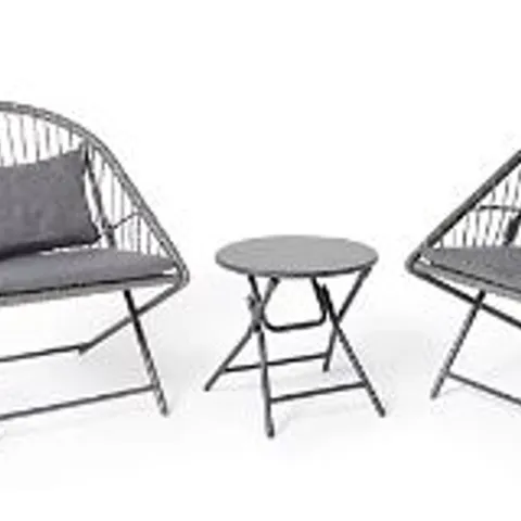 OUTLET INNOVATORS COLLAPSIBLE 3 PIECE HOLLY BISTRO SET BLACK