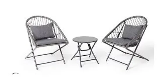 OUTLET INNOVATORS COLLAPSIBLE 3 PIECE HOLLY BISTRO SET BLACK