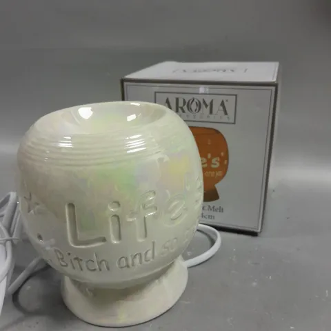 BOXED AROMA ACCESSORIES 'LIFE'S A BITCH' ELECTRIC WAX MELT BURNER 