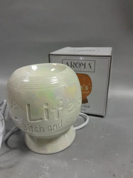 BOXED AROMA ACCESSORIES 'LIFE'S A BITCH' ELECTRIC WAX MELT BURNER 