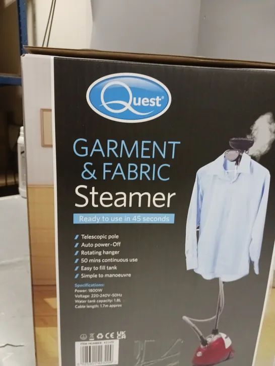 BOXED QUEST GARMENT AND FABRIC STEAMER