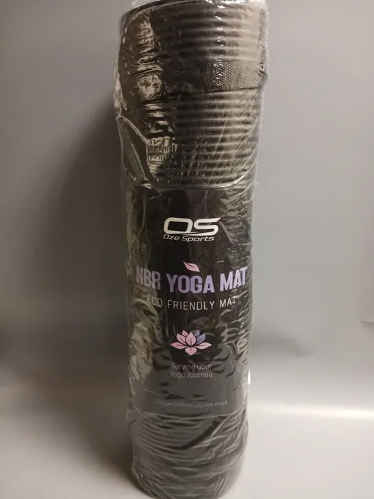 OZE SPORTS YOGA MAT IN BLACK 183CMX61CMX10MM THICK 