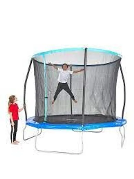 BOXED SPORTSPOWER 14FT TRAMPOLINE WITH EASI-STORE FOLDING ENCLOSURE FLIP PAD AND LADDER (1 BOX) RRP £319.99