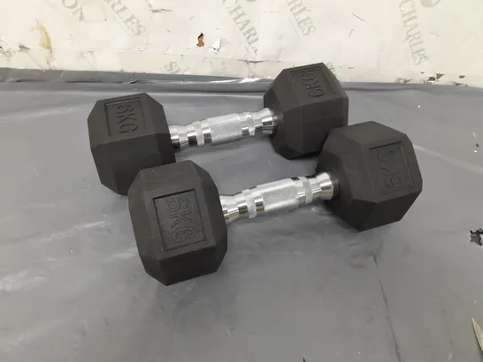 PAIR OF 6KG DUMBBELLS 