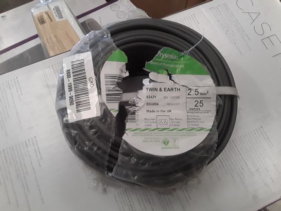 REEL OF PRYSMIAN TWIN & EARTH CABLE 2.MM² 