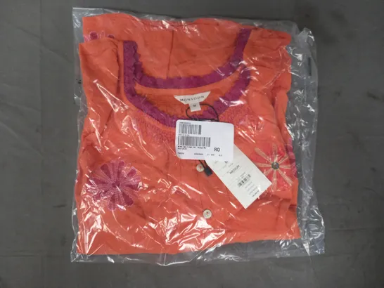 MONSOON EMILY EMBROIDERED TOP IN ORANGE SIZE MEDIUM