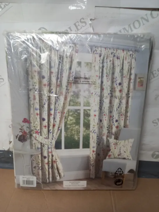 SUNDORE ONE PAIR FULLY LINED CURTAINS - 66 X 54"