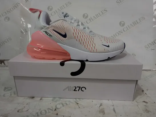 BOXED PAIR OF NIKE AIR 270 TRAINERS IN WHITE/CORAL UK SIZE 5.5