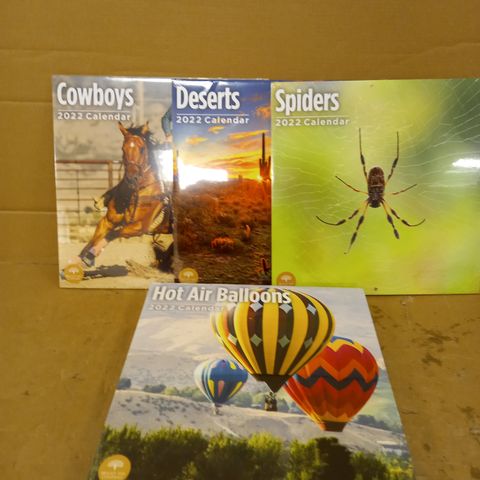 LOT OF 9 SEALED BRIGHT DAY COMPANY 2022 CALENDARS TO INCLUDE COWBOYS, DESERTS, SPIDERS ETC
