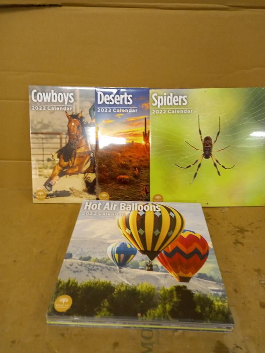 LOT OF 9 SEALED BRIGHT DAY COMPANY 2022 CALENDARS TO INCLUDE COWBOYS, DESERTS, SPIDERS ETC