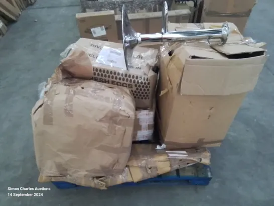 PALLET CONTAINING VARIOUS BOXED FURNITURE PARTS AND OTHER HOUSEHOLD ITEMS ETC.