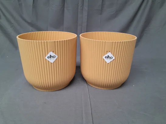 2X 6.2 LITRE  ELHO YELLOW PLANT POTS 