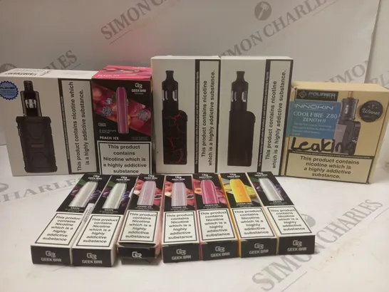 BOX OF APPROX 12 ASSORTED E-CIGARETTES AND DISPOSABLE VAPES 