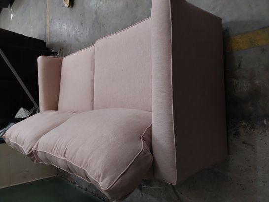 DESIGNER METAL ACTION LIGHT PINK FABRIC 3 SEATER SOFA 