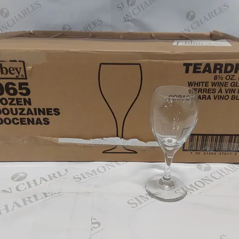 BOX OF 24x 251ML TEARDROP WINE GLASSES