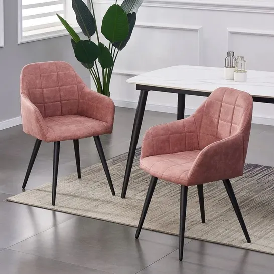 BOXED PAIR ALIAUNA TUFTED ARMCHAIRS, PINK - SET OF 2 (1 BOX)