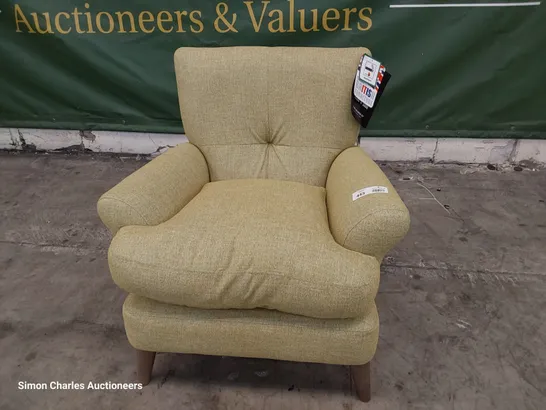 QUALITY BRITISH DESIGNER LOUNGE Co. JOSHUA EASY CHAIR MUSTARD FABRIC 