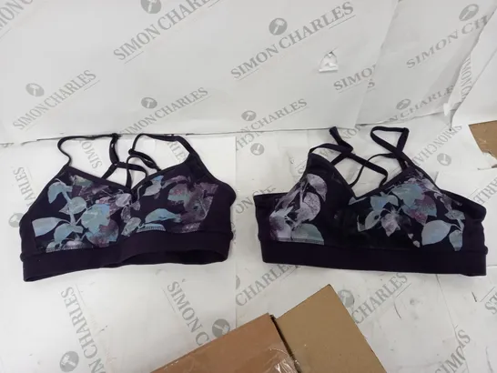 LOT OF 2 SKETCHERS INK LEAF STRAPPY BRAS IN MEDIUM