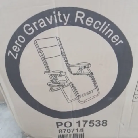 BOXED ZERO GRAVITY RECLINER CHAIR/LOUNGER