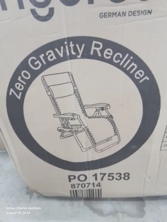 BOXED ZERO GRAVITY RECLINER CHAIR/LOUNGER