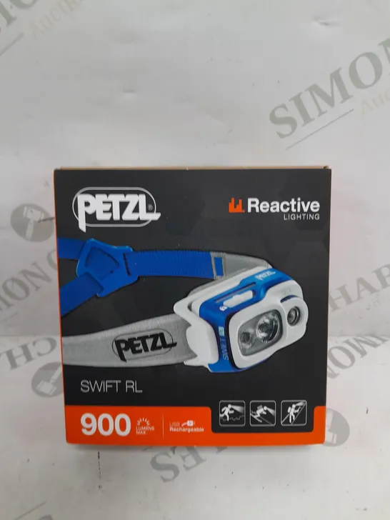 PETZL SWIFT RL 900 LUMEN HEAD LAMP BLUE