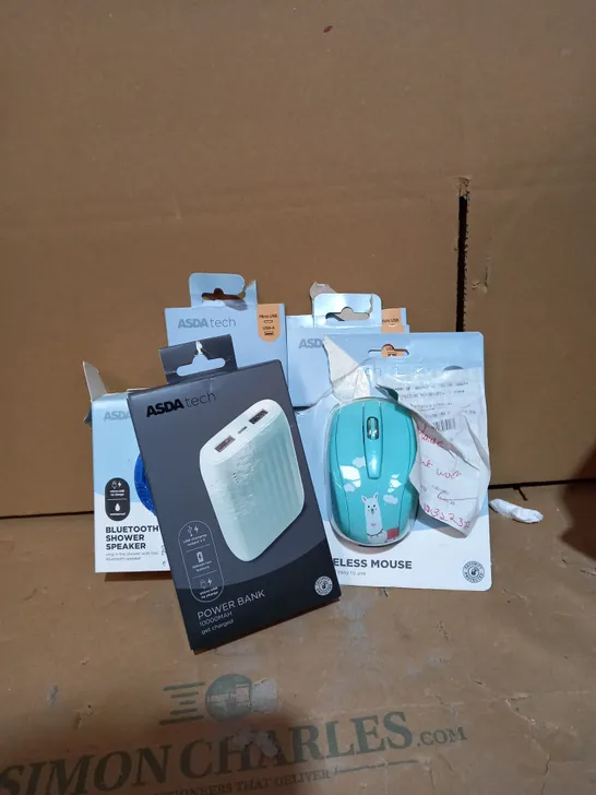 LOT  OF APPROX 20 ASSORTED ITEMS TO INCLUDE WIRELESS MOUSE, POWER BANK, SHOWER SPEAKER