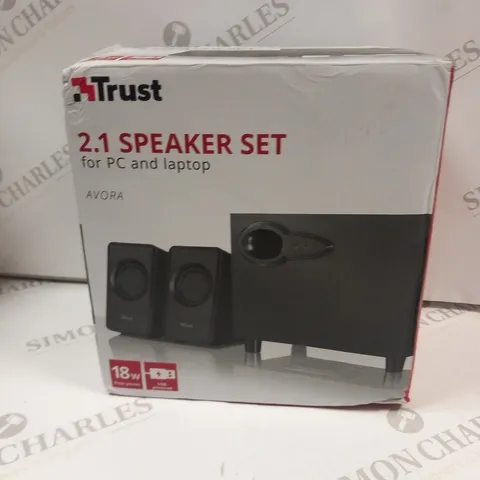 BOXED TRUST 2.1 SPEAKER SET FOR PC AND LAPTOP AVORA