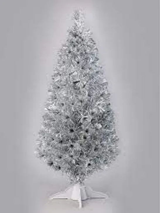 BOXED SILVER FIBRE OPTIC TREE 5ft