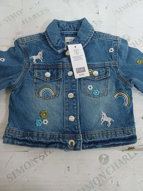 F&F KIDS DENIM JACKET - 18-24 MONTHS