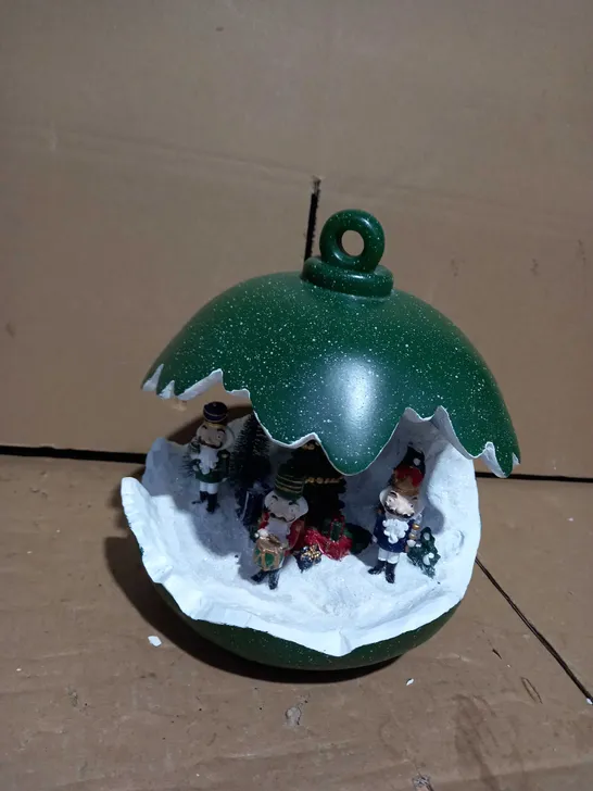 SANTAS EXPRESS PRE-LIT SPHERE WITH CHRISTMAS CHARACTER SCENE