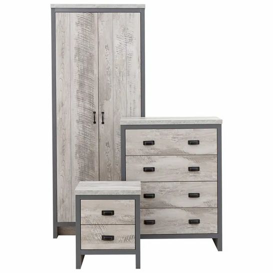 BOXED BOSTON 3 PIECE BEDROOM SET (4 BOXES)